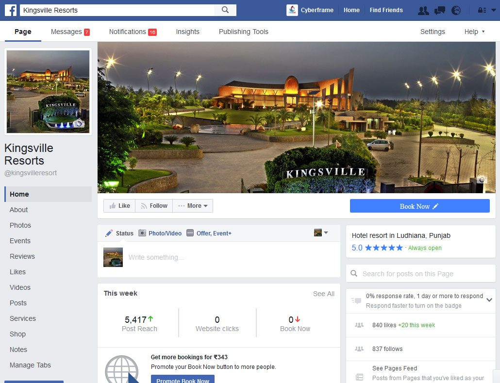 Kingsville Resorts Facebook Page
